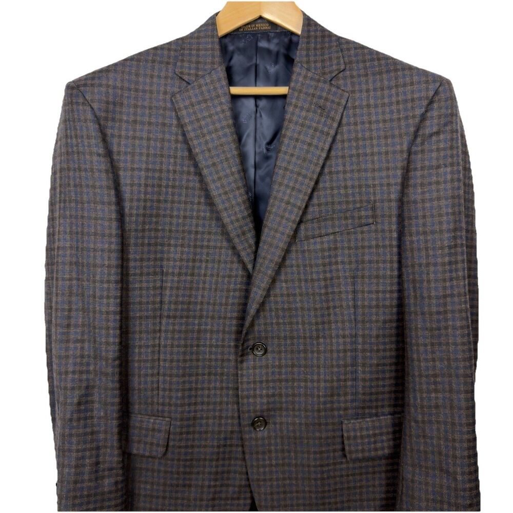 Jos A Bank Reserve E Thomas Wool Cashmere 42S Traditional Fit Blazer Navy,Brown